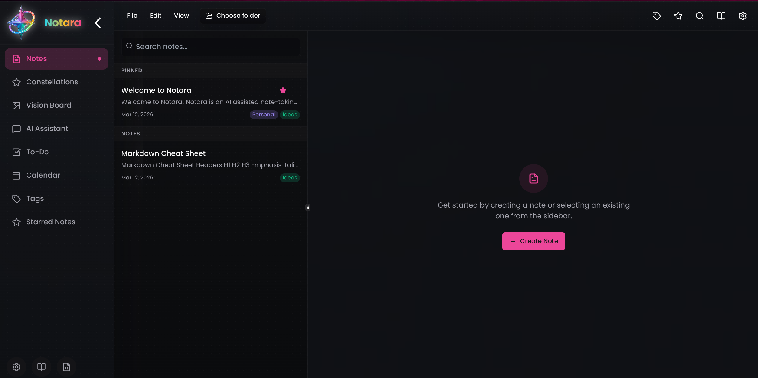 Notara app screenshot